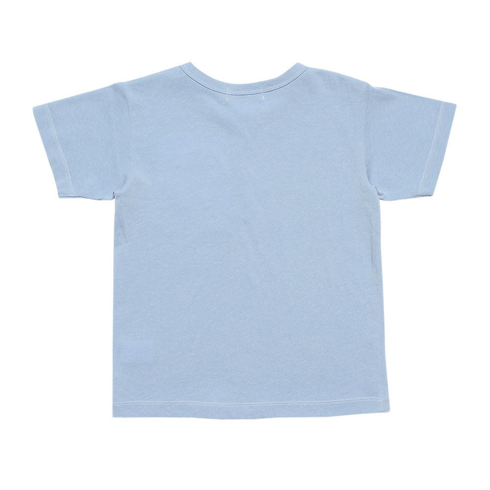 100 % cotton logo & pocket mammothif T -shirt Blue back