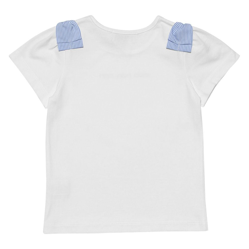 100 % cotton logo T-shirt with shoulder ribbons Off White back