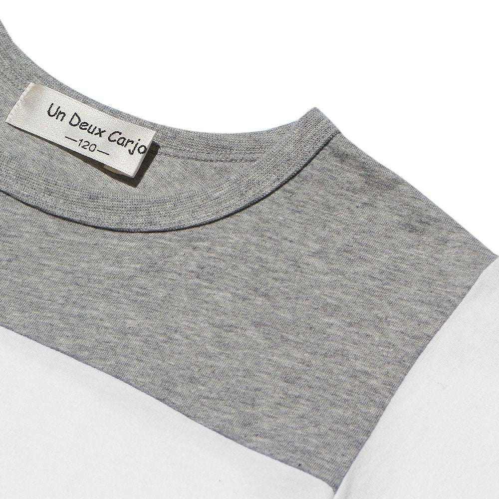 100 % cotton color scheme switching T -shirt with guitar uplique Black Design point 1