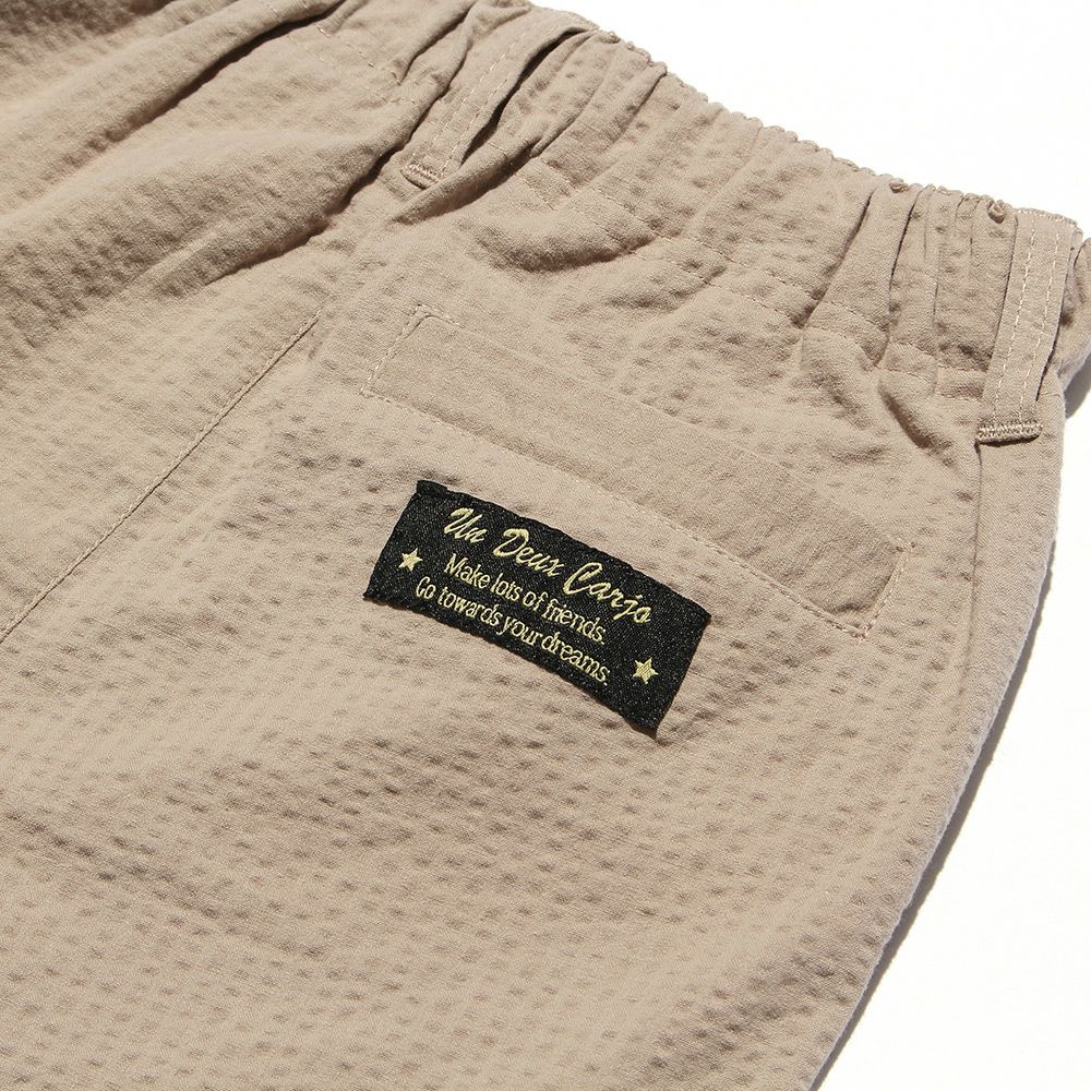 Sheer soccer shorts with applique pockets Beige Design point 2