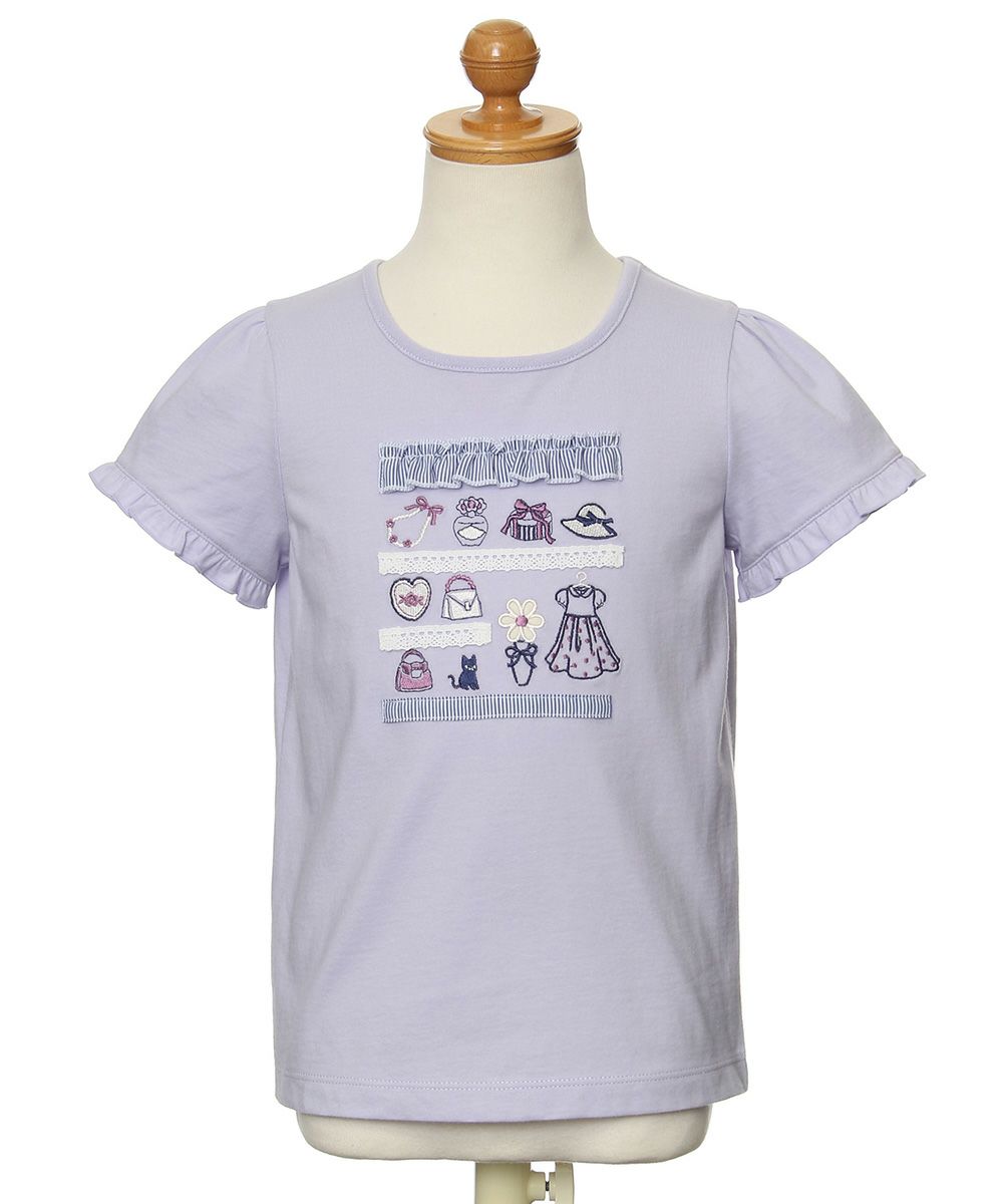 100 % cotton boutique embroidery T-shirt Purple torso