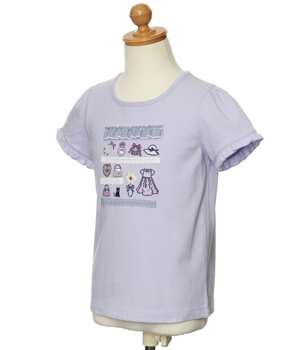 100 % cotton boutique embroidery T-shirt Purple torso