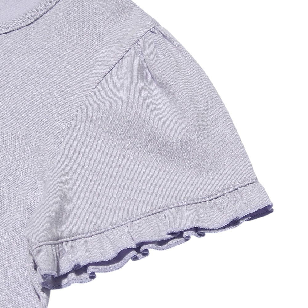 100 % cotton boutique embroidery T-shirt Purple Design point 2