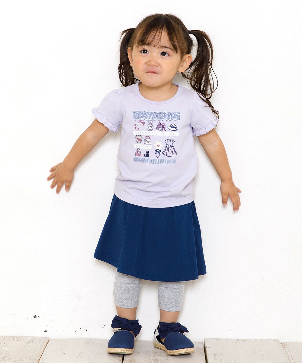 Baby size 100% cotton boutique embroidery T-shirt Purple model image 4