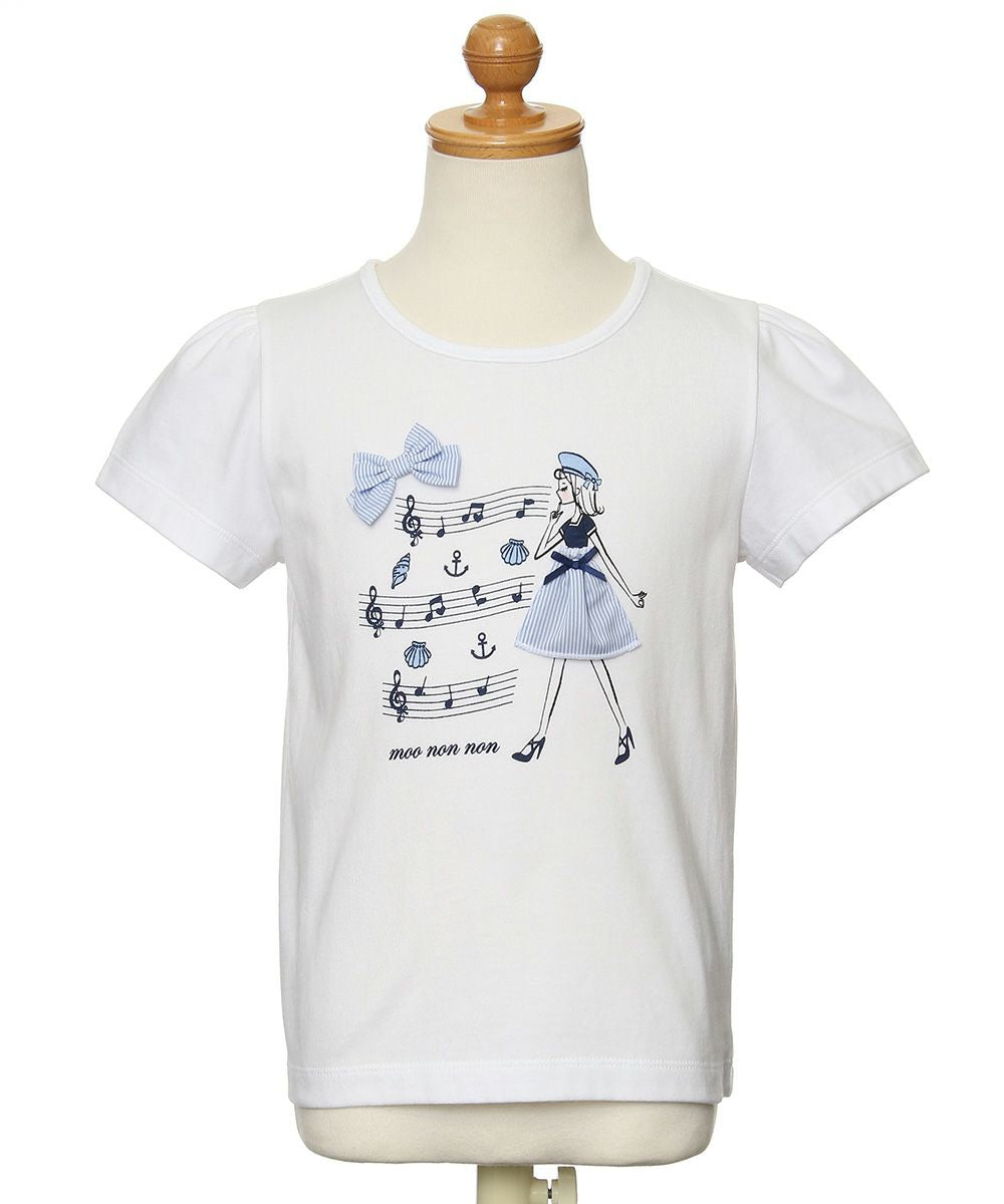 100 % cotton musical notes and girl print T -shirt Off White torso