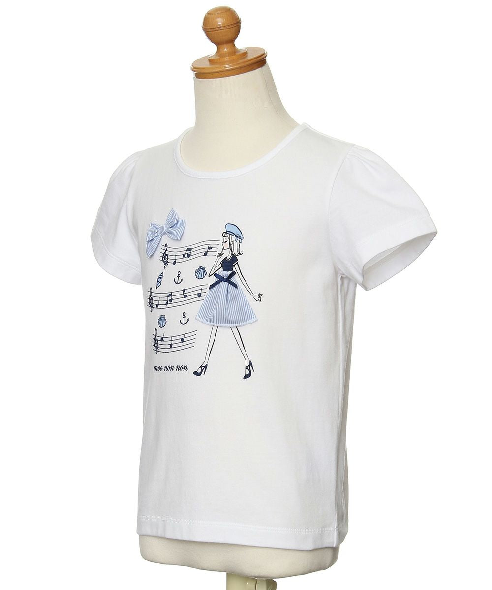 100 % cotton musical notes and girl print T -shirt Off White torso