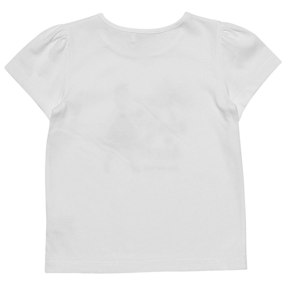 100 % cotton musical notes and girl print T -shirt Off White back