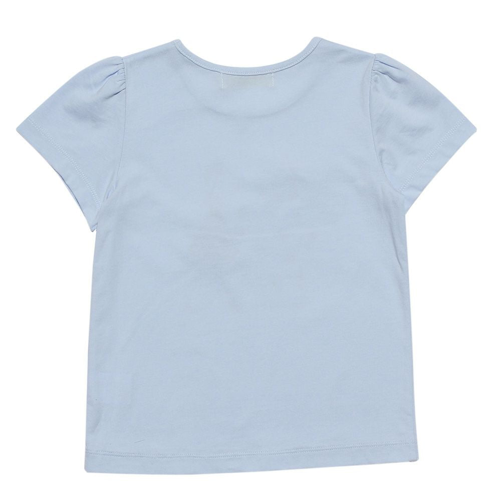 100 % cotton musical notes and girl print T -shirt Blue back