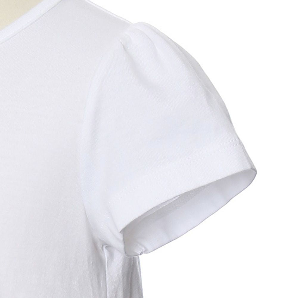 Children's clothing girl 100 % Cotton Print A -line T -shirt Off White (11) Design Point 2