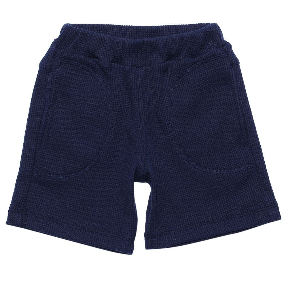 Baby size waffle material shorts Navy front
