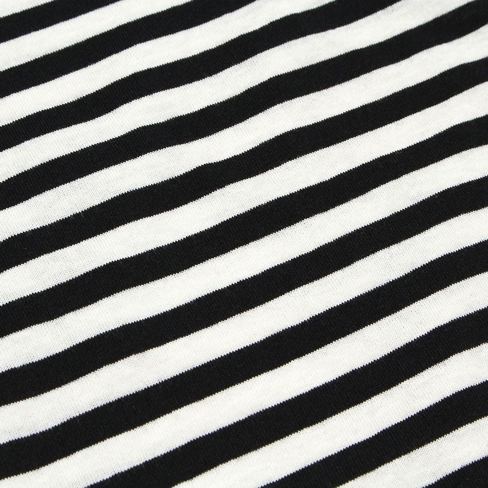 100 % cotton border pattern bear embroidery T -shirt Black Design point 2