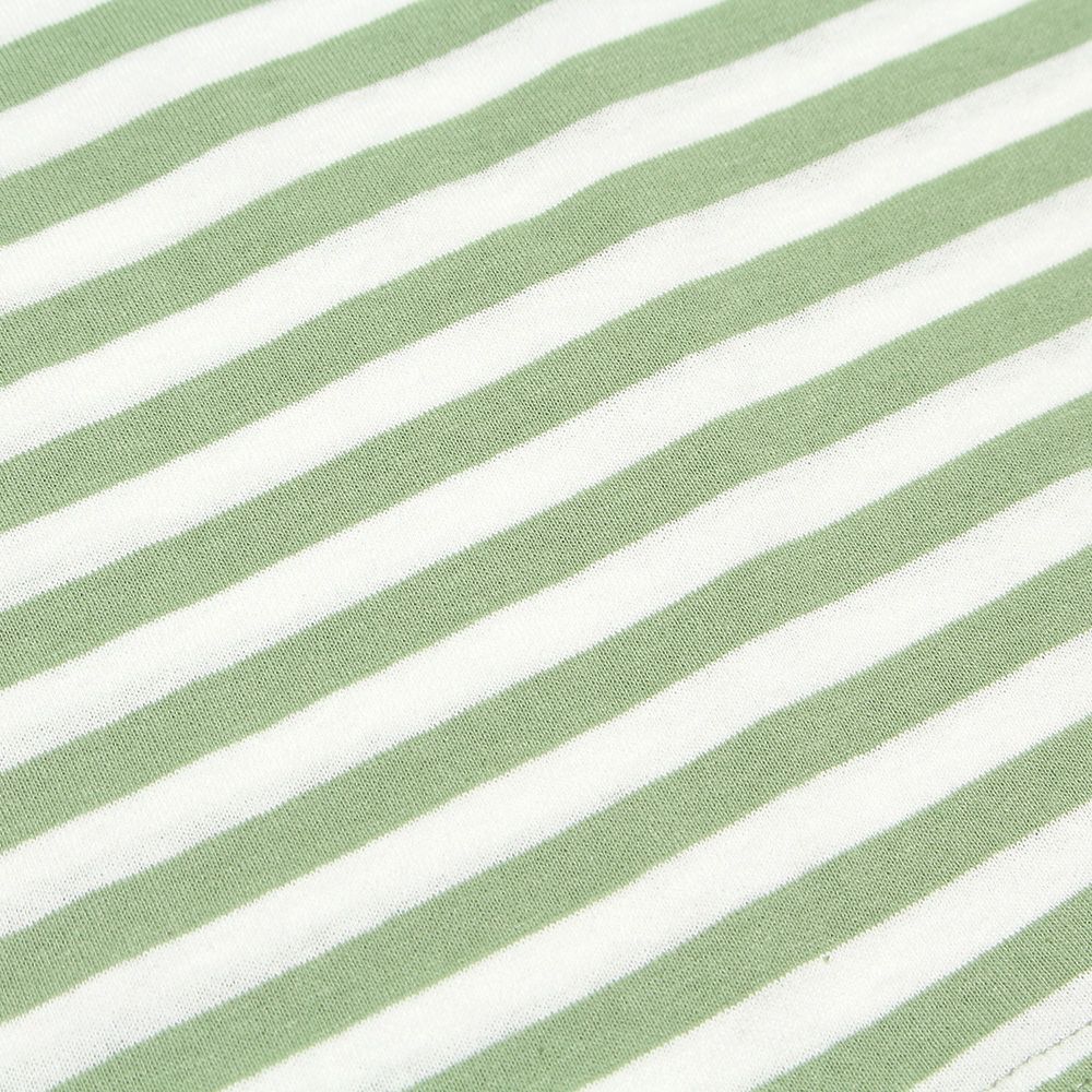 100 % cotton border pattern bear embroidery T -shirt Green Design point 2