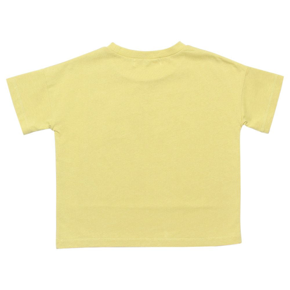 Children's clothing boy 100 % cotton logo print big silhouette T -shirt Yellow (04) back
