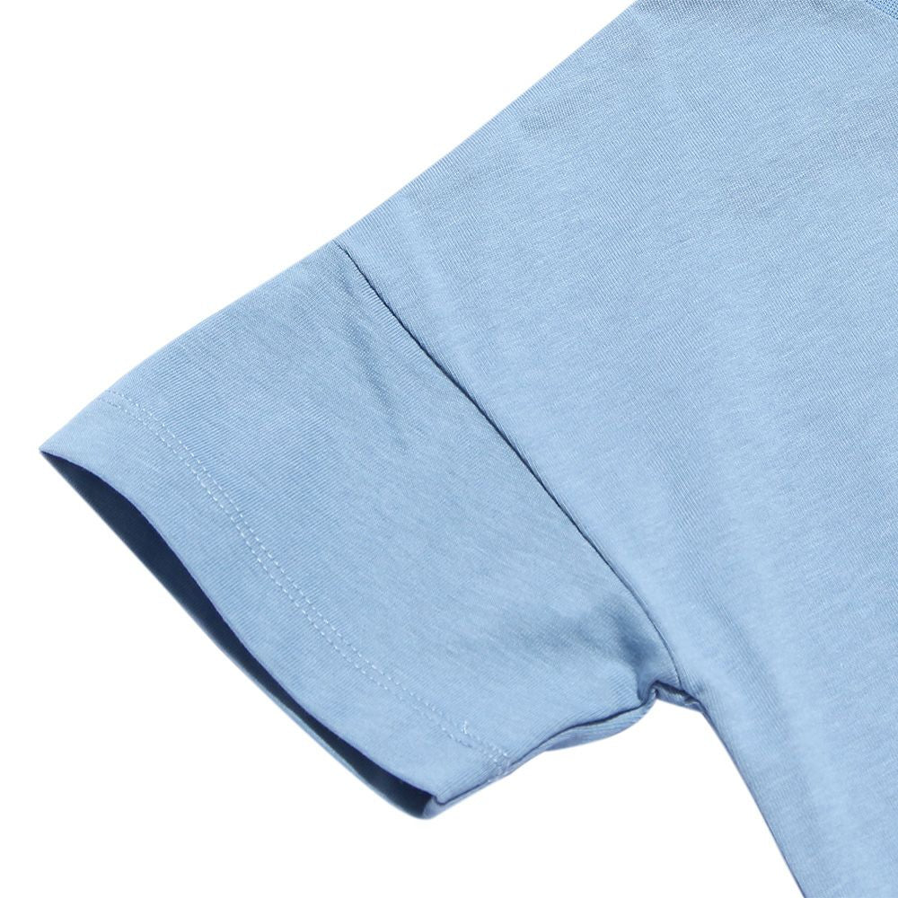 Children's clothing Boys Cotton 100 % Logo Print Big Silhouette T -shirt Blue (61) Design Point 2