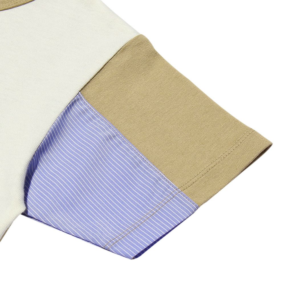 Logo Print Stripe Sleeve Sleeve T -shirt Ivory Design point 2