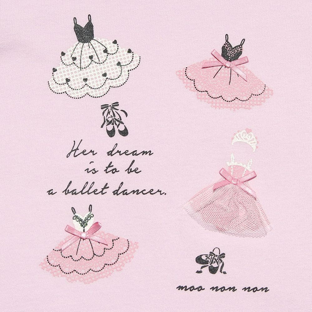 Baby size 100 % cotton ballet print T-shirt Pink Design point 1