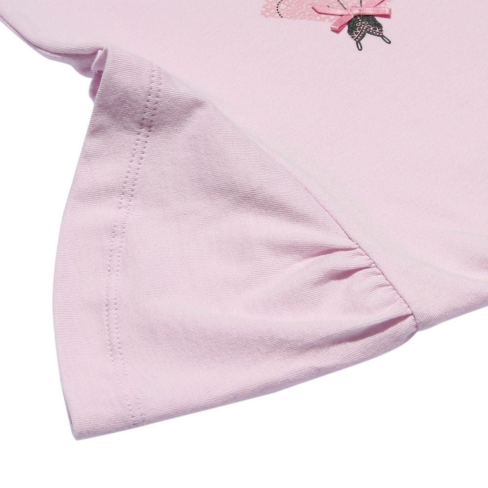 Baby size 100 % cotton ballet print T-shirt Pink Design point 2