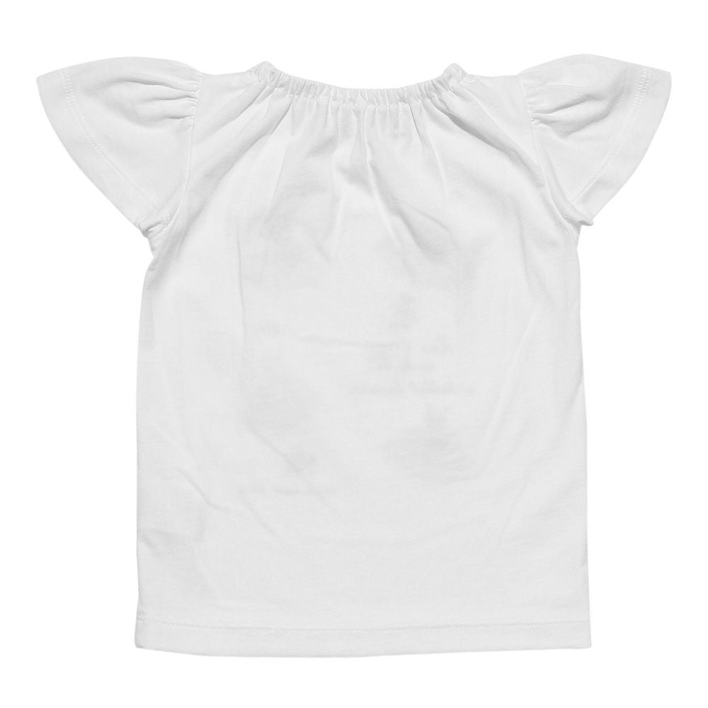 Baby size 100 % cotton ballet print T-shirt Off White back