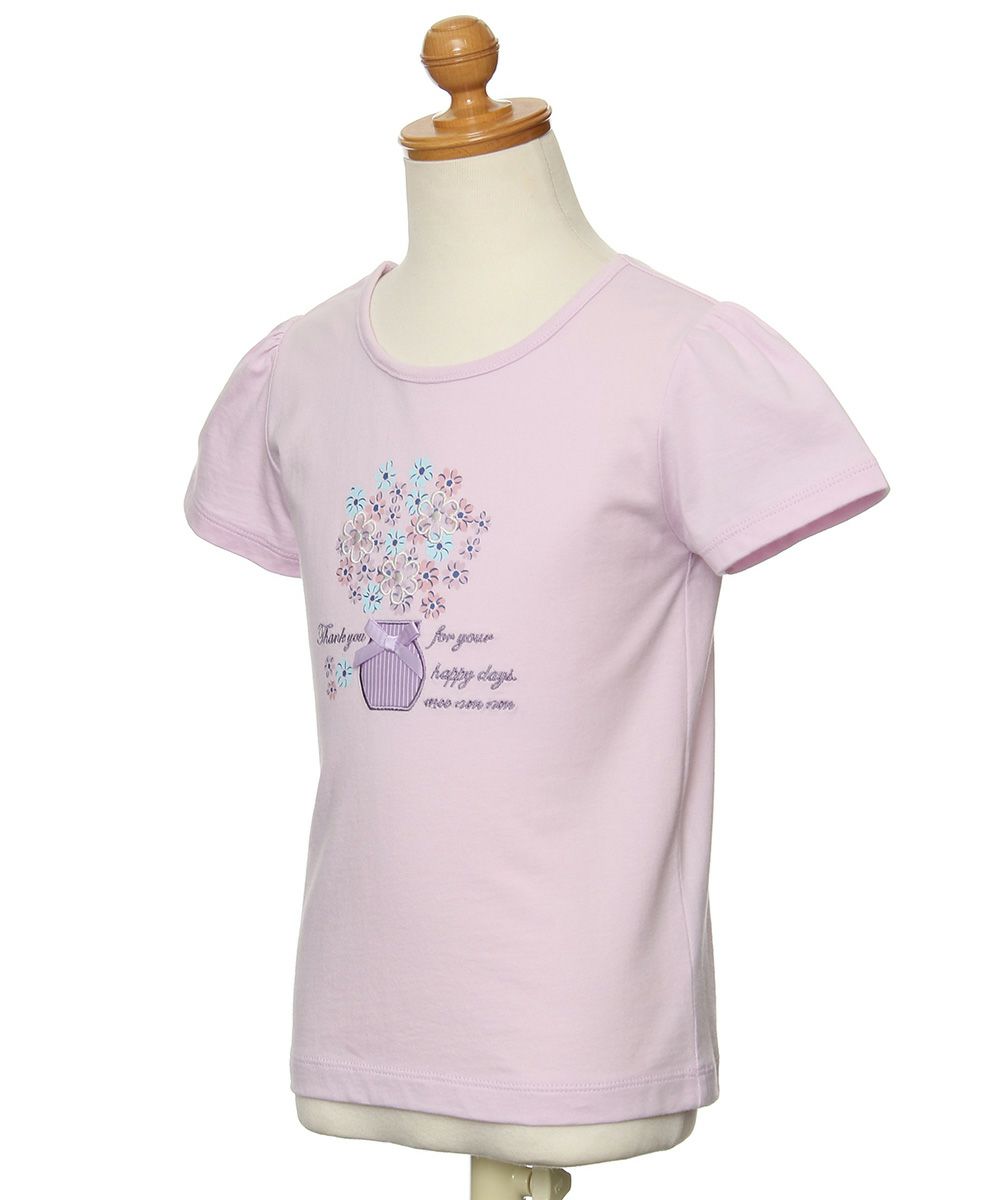 100 % cotton flower vase print T -shirt Pink torso