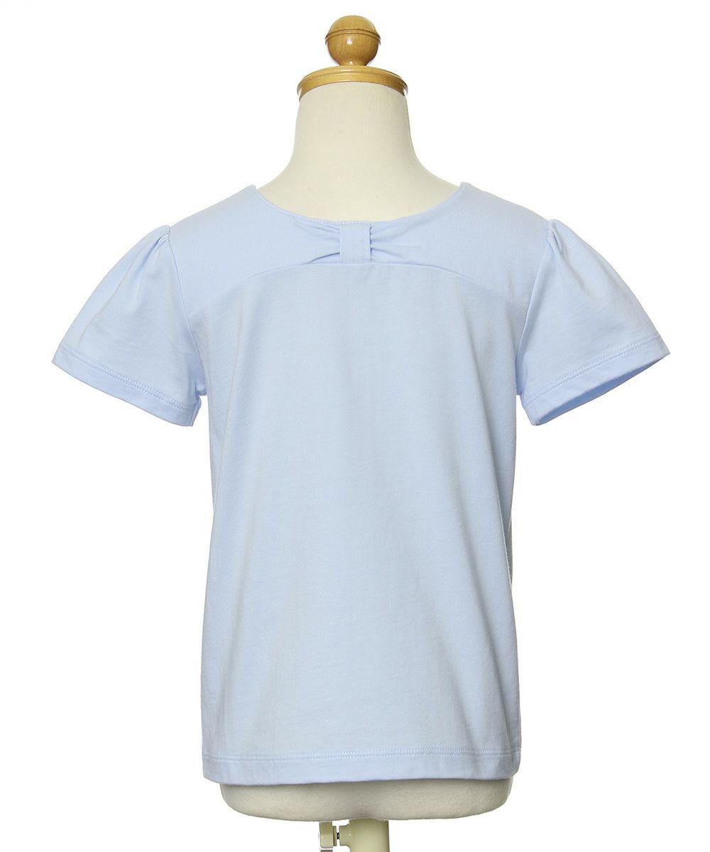 100 % cotton flower vase print T -shirt Blue torso