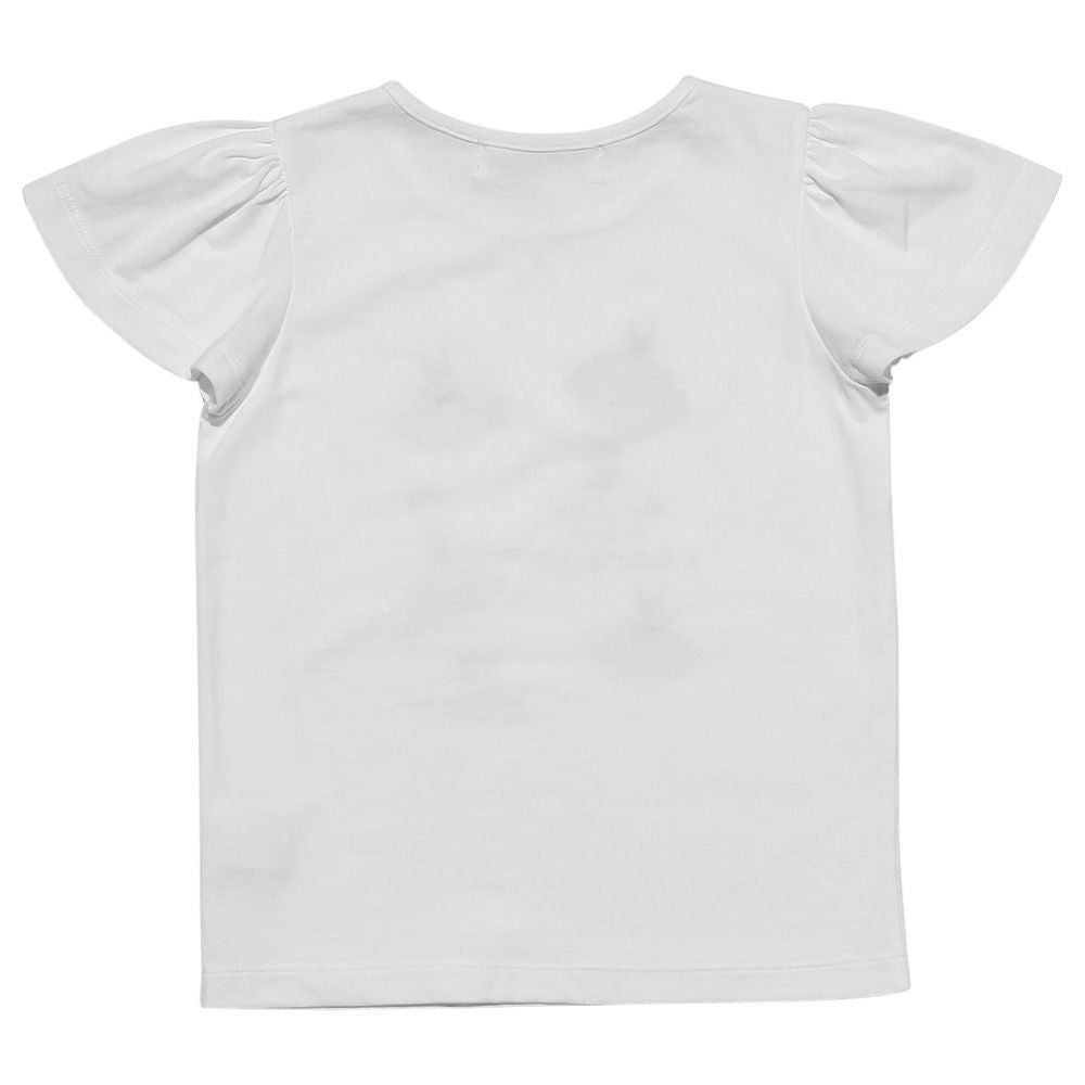 綿100％バレエプリントTシャツ Off White back