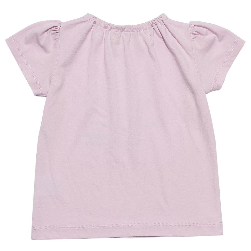 Baby size 100 % cotton flower vase print T -shirt Pink back
