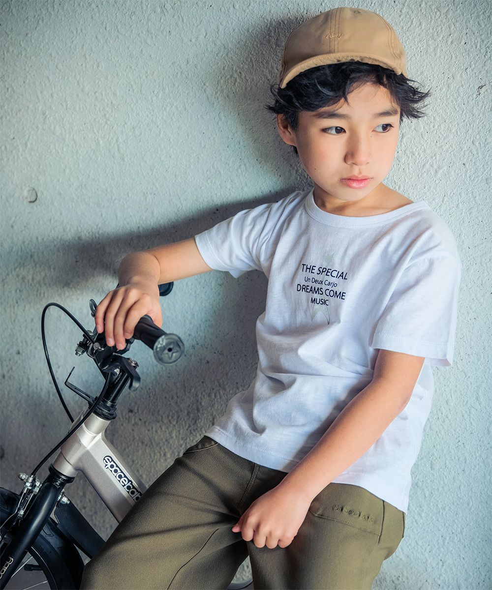 Children's clothing Boys Cotton 100 % Guitar Print Musical Instrument Series T -shirt Off White (11) Model image Up