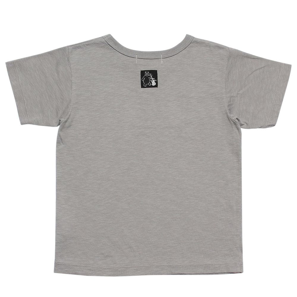 Children's clothing boy 100 % cotton guitar print musical instrument series T -shirt gray (09) back