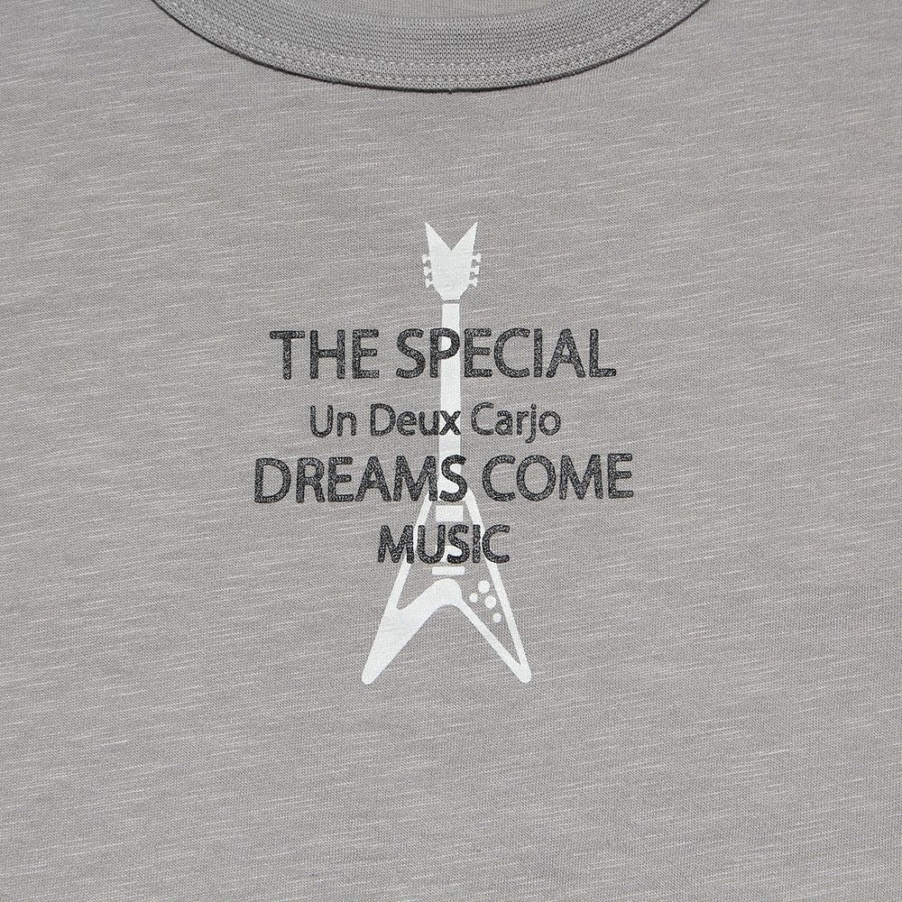Children's clothing boy 100 % cotton guitar print musical instrument series T -shirt gray (09) Design point 1