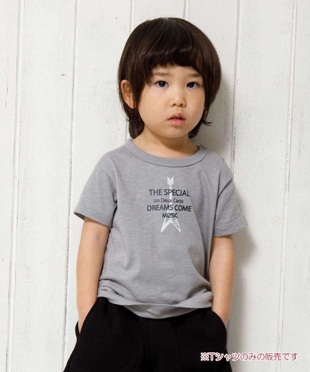 Baby Clothes Boy Baby Baby Size 100 % Cotton Guitar Print Musical Instrument Series T -shirt Gray (09) Model Image 1
