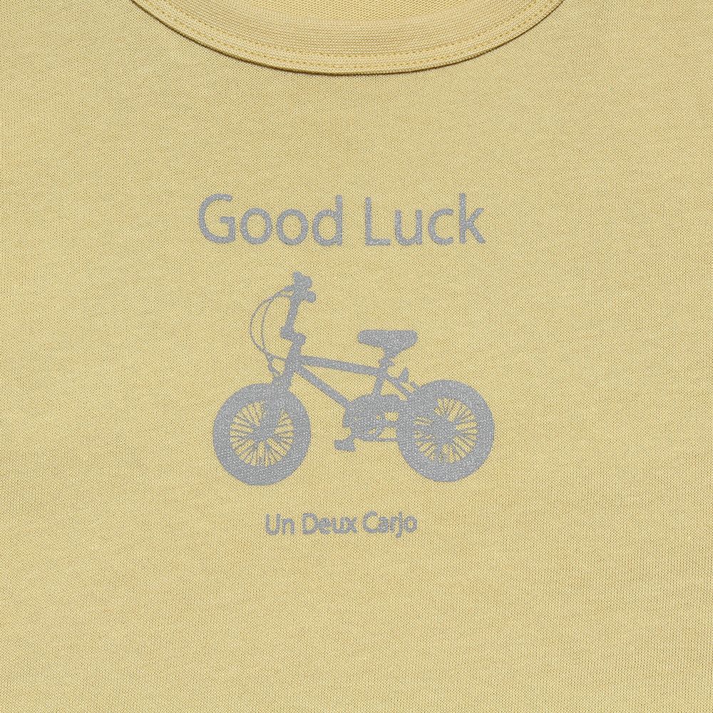 100 % cotton vehicle series bicycle print T -shirt Yellow Design point 1