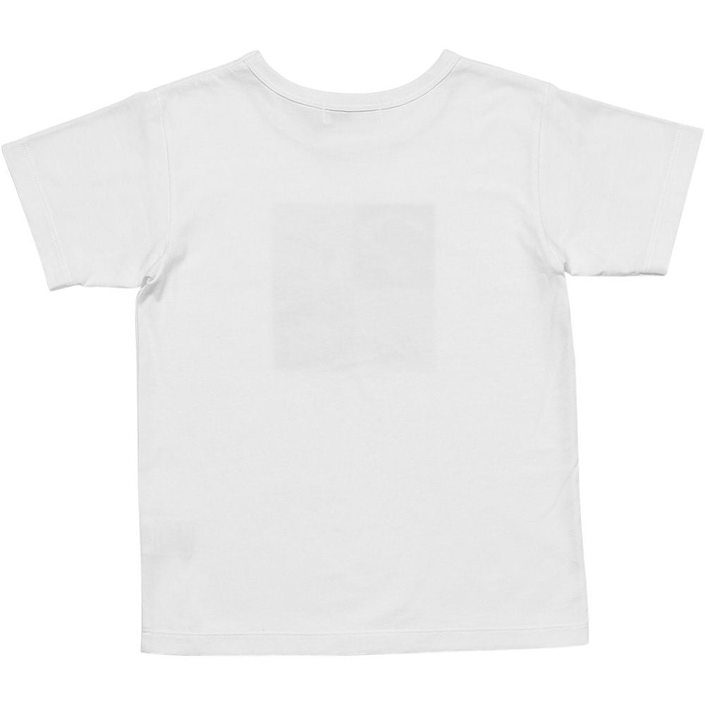 100% cotton Animal Series Bear print  T -shirt Off White back