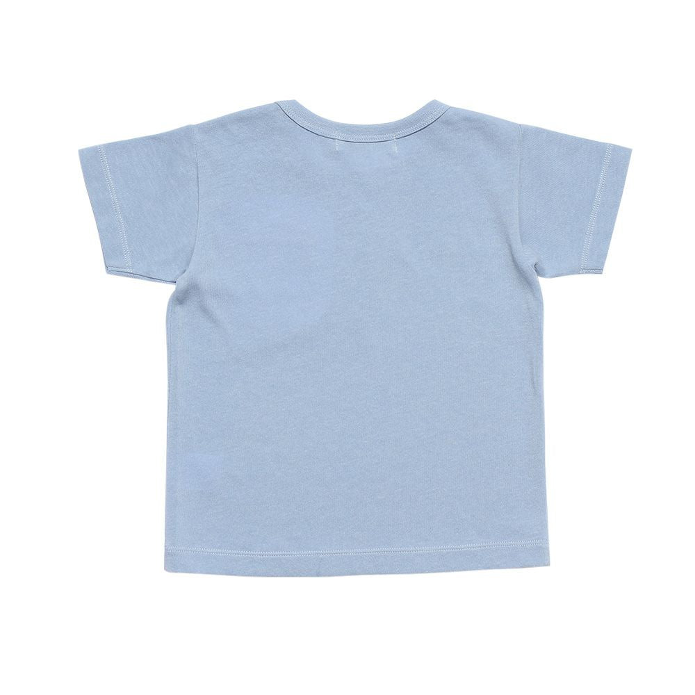 Baby size 100 % cotton T -shirt with pocket motif Blue back