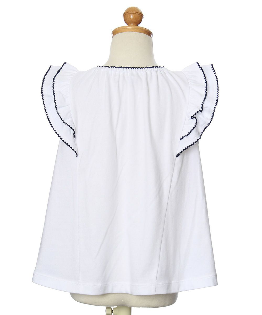 100 % cotton ruffle sleeve T -shirt Off White torso