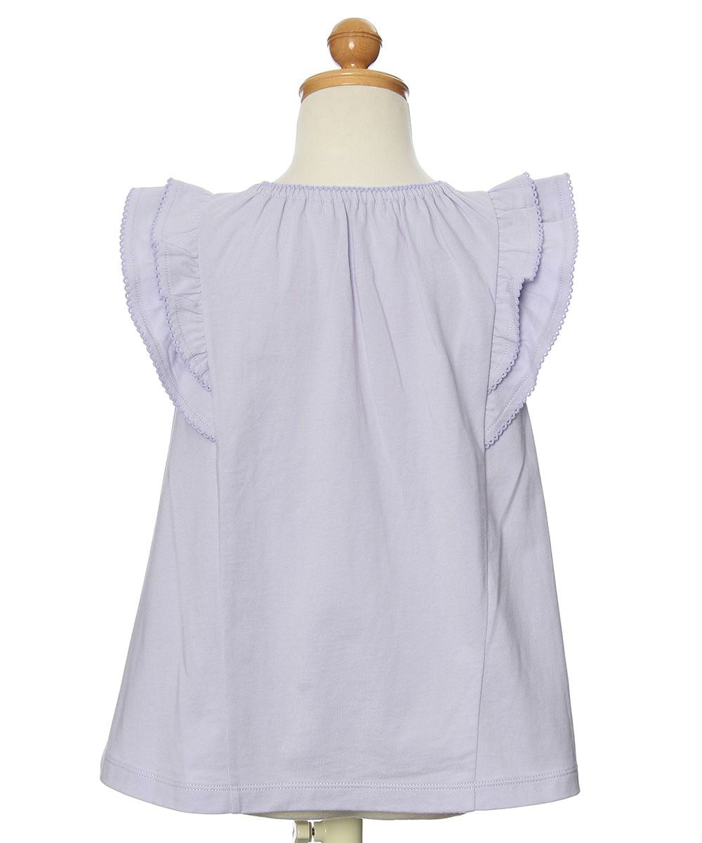 100 % cotton ruffle sleeve T -shirt Purple torso