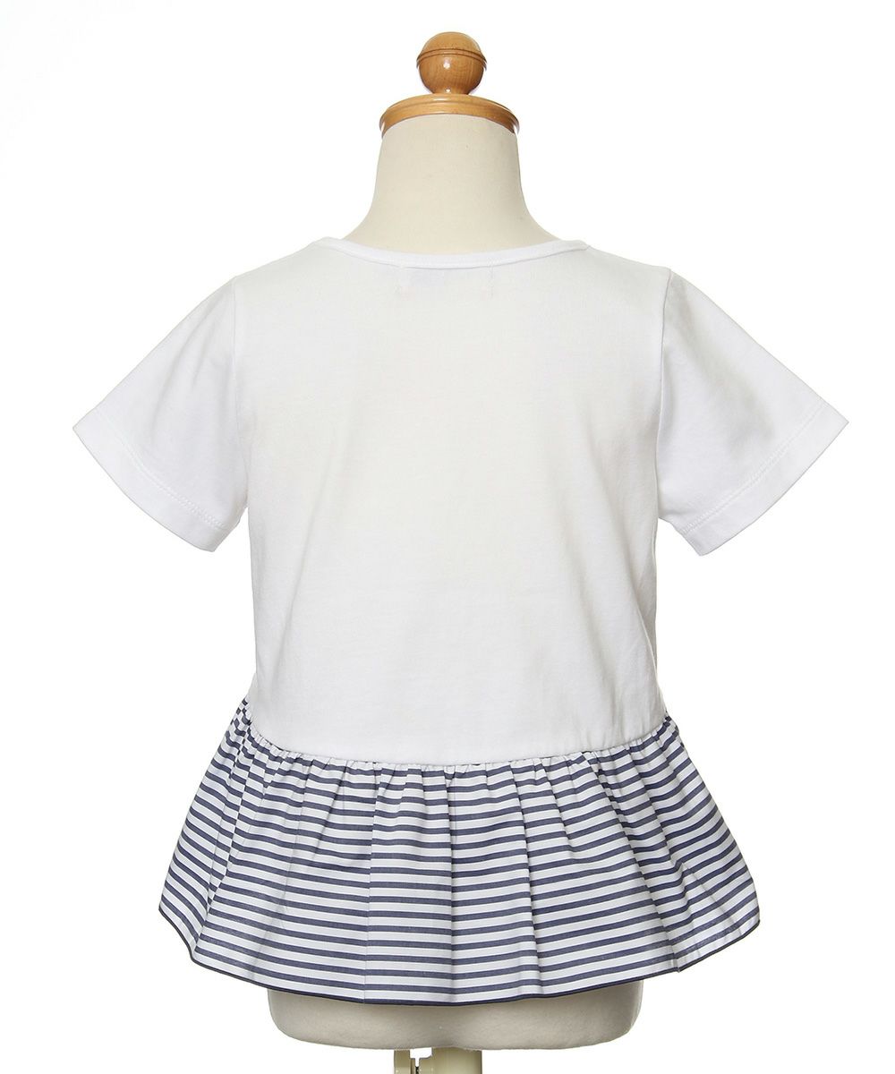 100 % cotton T-shirt with striped frilled hem and ribbons Off White torso