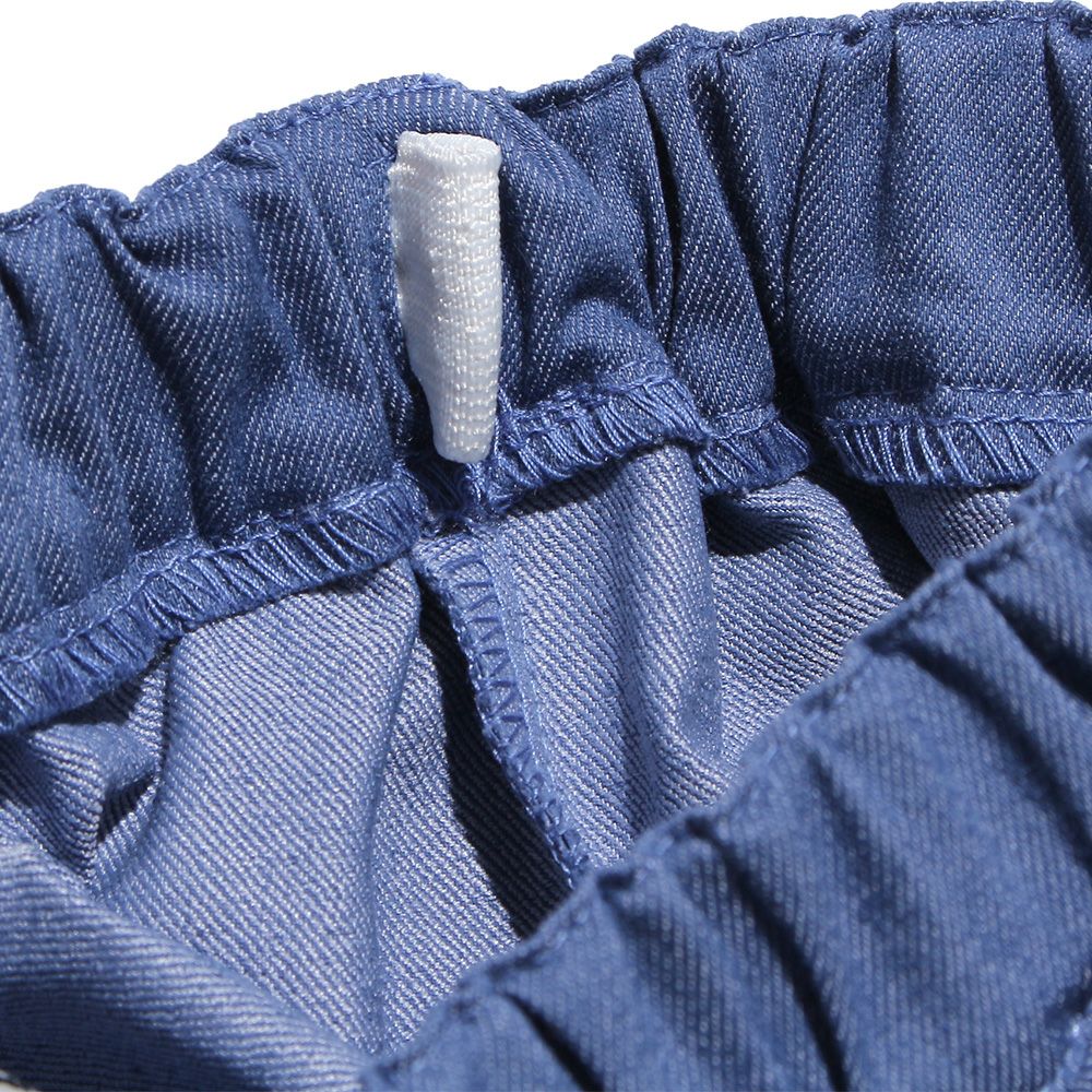 Short pants with stretch twill frills Blue Design point 2