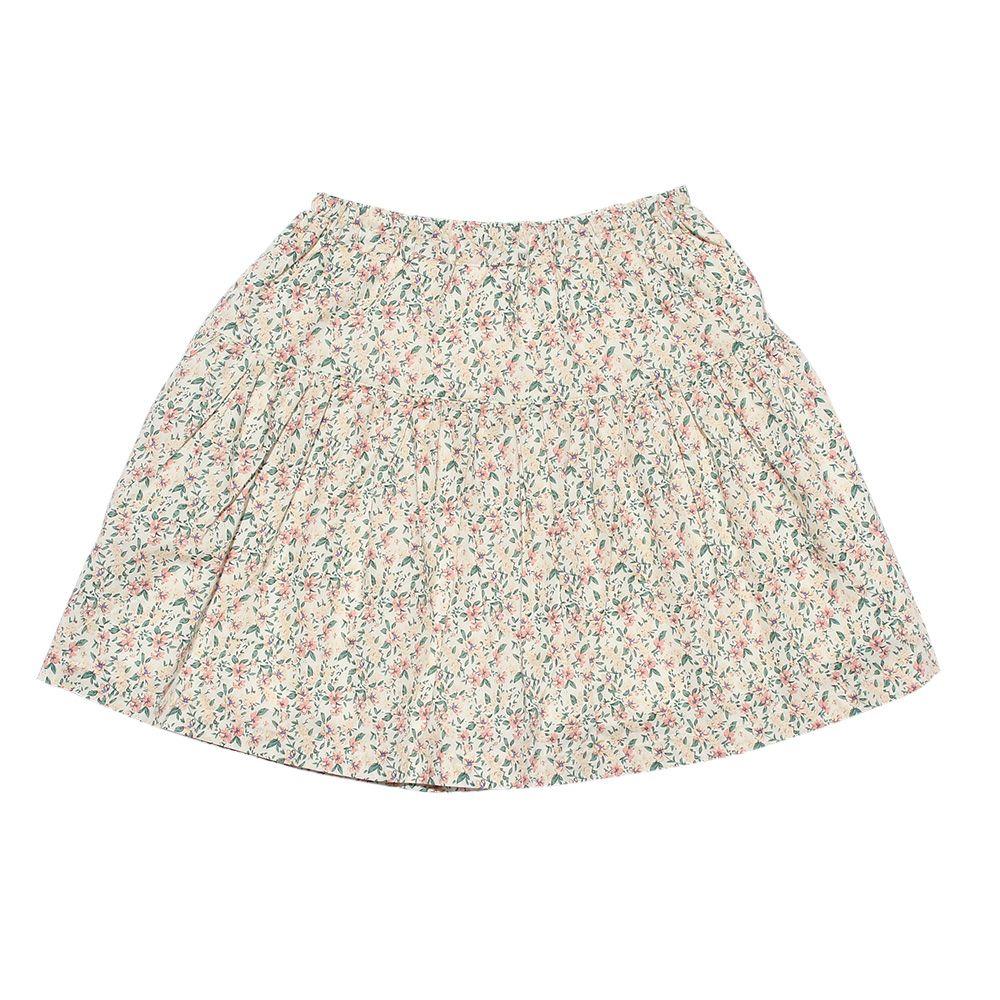 Children's clothing girl girl flower pattern gather skirt off -white (11) back