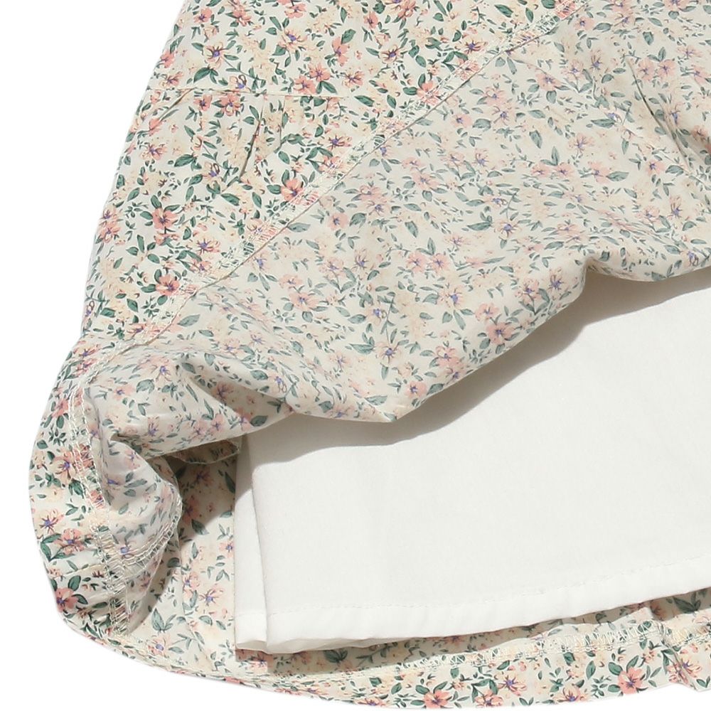 Children's clothing girl girl flower pattern gather skirt off -white (11) Design point 1