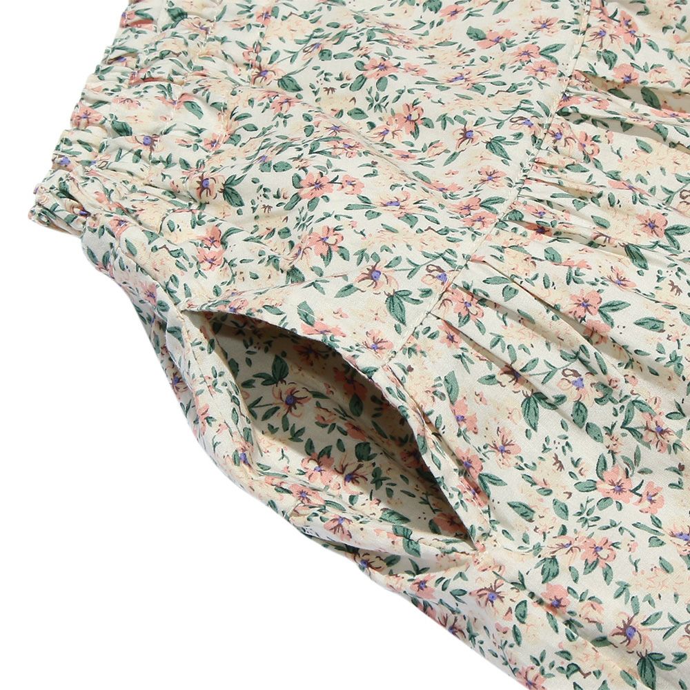 Children's clothing girl girl flower pattern gather skirt off -white (11) Design point 2