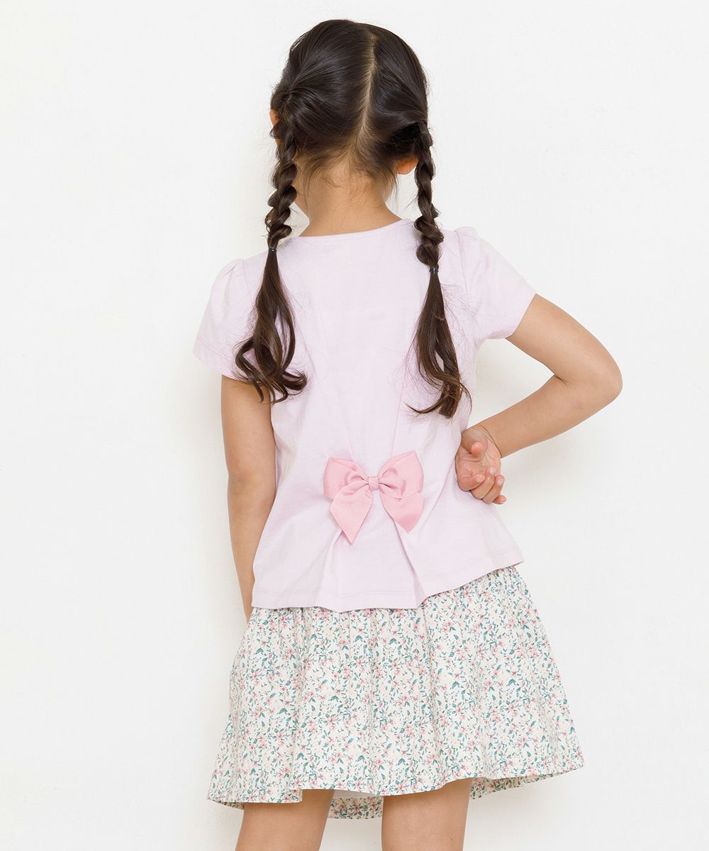 Children's clothing girl girl flower pattern gather skirt off -white (11) model image 2