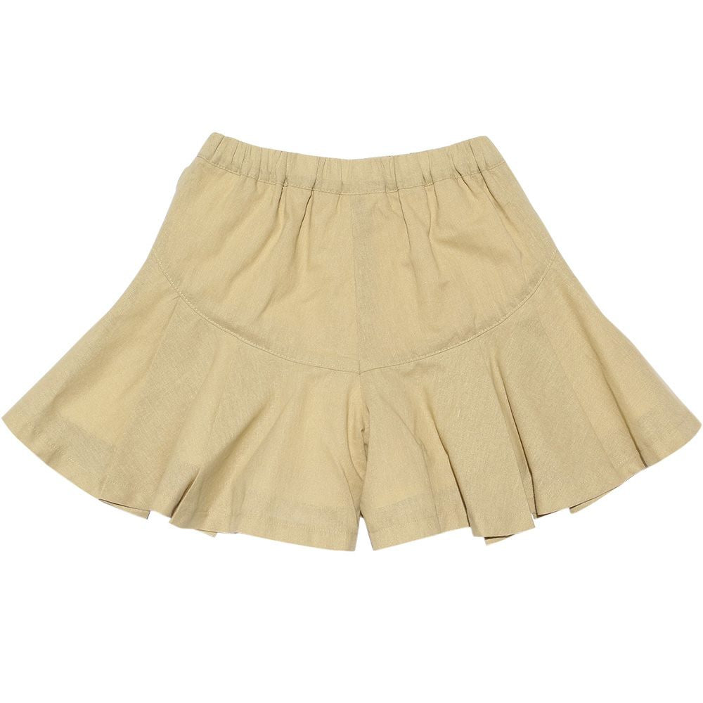 Music embroidery pleat -style culottes Beige back