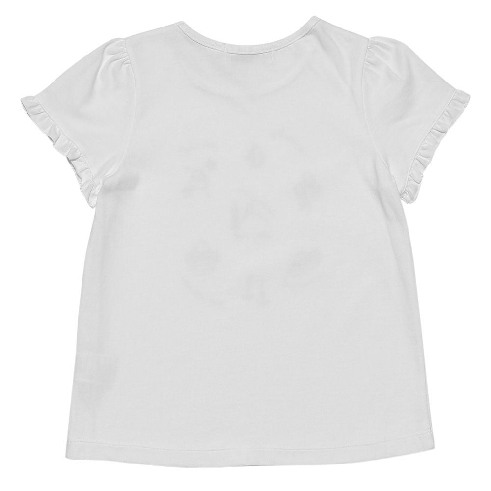 100 % cotton marine icon T-shirt with frilled sleeves Off White back