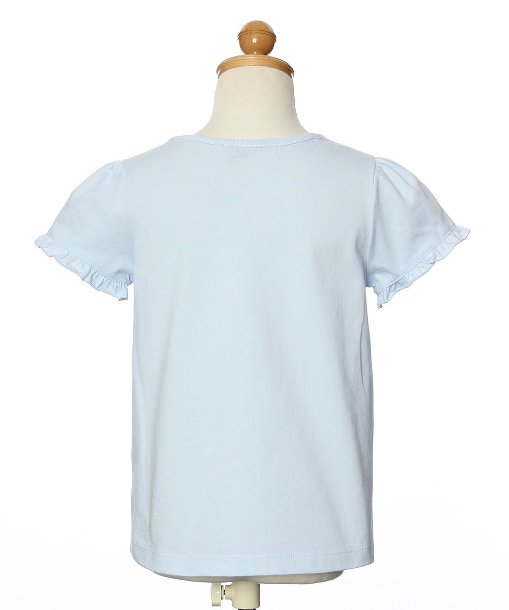 100 % cotton marine icon T-shirt with frilled sleeves Blue torso