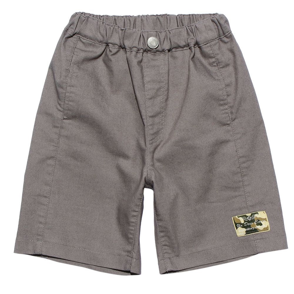 Half pants with stretch twill uplike Gray front