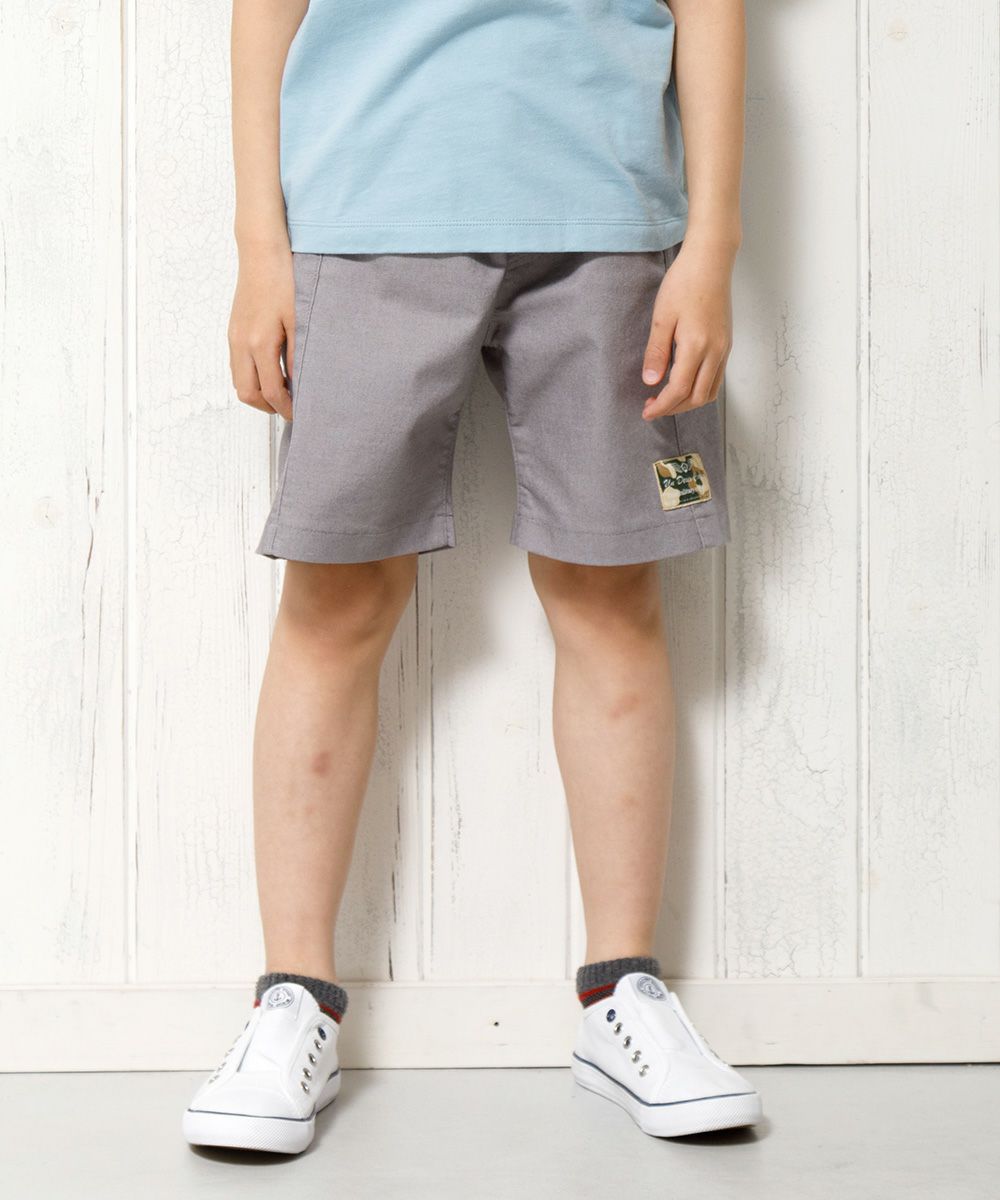 Half pants with stretch twill uplike Gray model image up