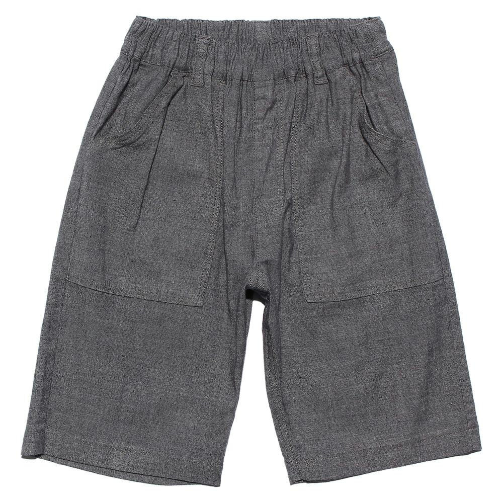 Baby Clothes Boy Dungarian Applike Baker Pants Charcoal Gray (93) Front