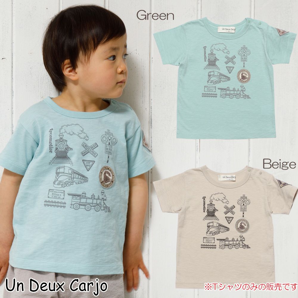 Baby size 100 % cotton vehicle series train print T -shirt  MainImage
