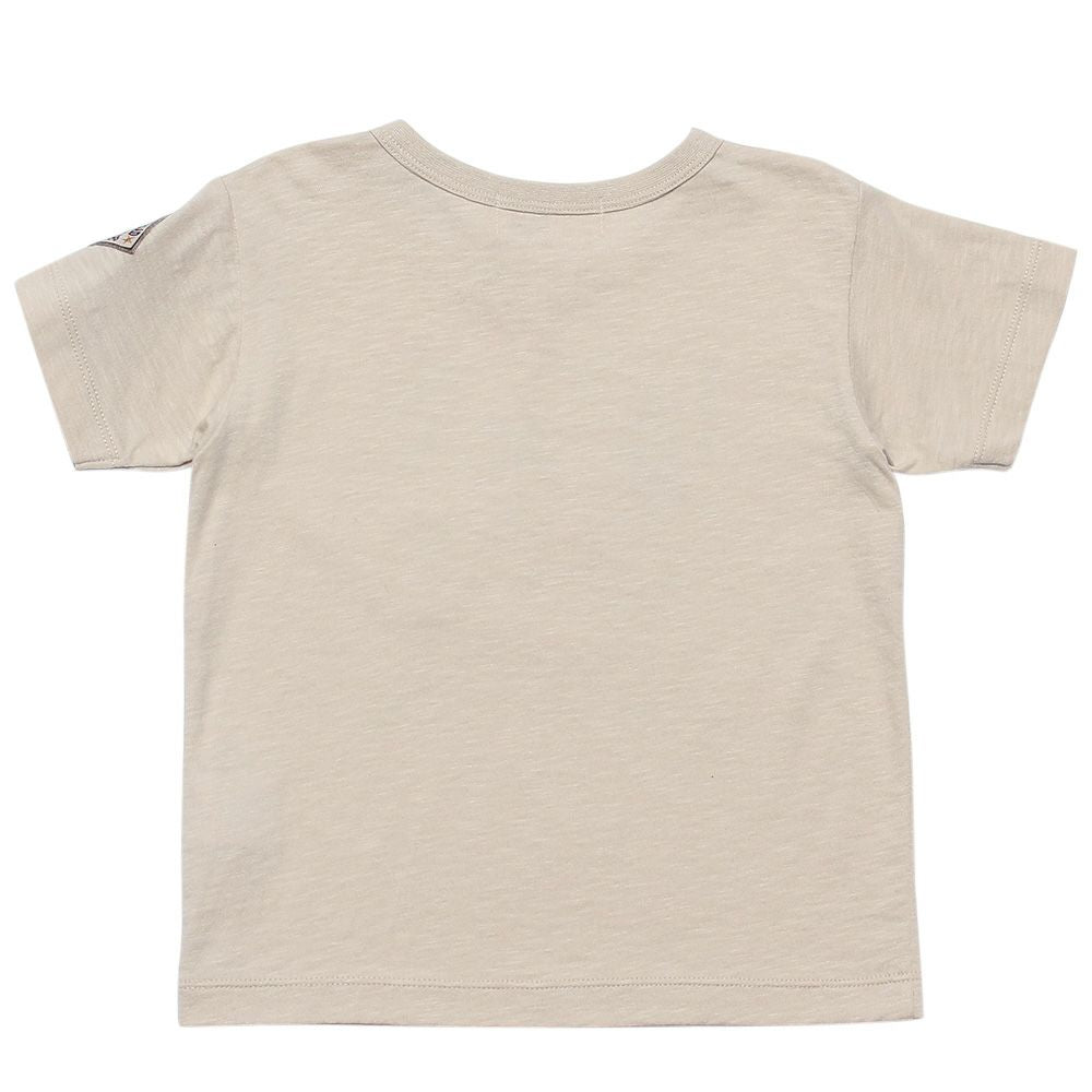 Baby size 100 % cotton vehicle series train print T -shirt Beige back