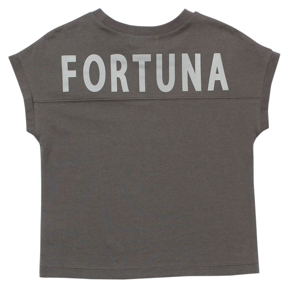 Children's clothing boy 100 % cotton back logo print loose silhouette T -shirt charcoal gray (93) back